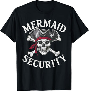 Mermaid Security Mermaid Birthday Party Pirate Toddler Kids T-Shirt - T-Shirt | Black