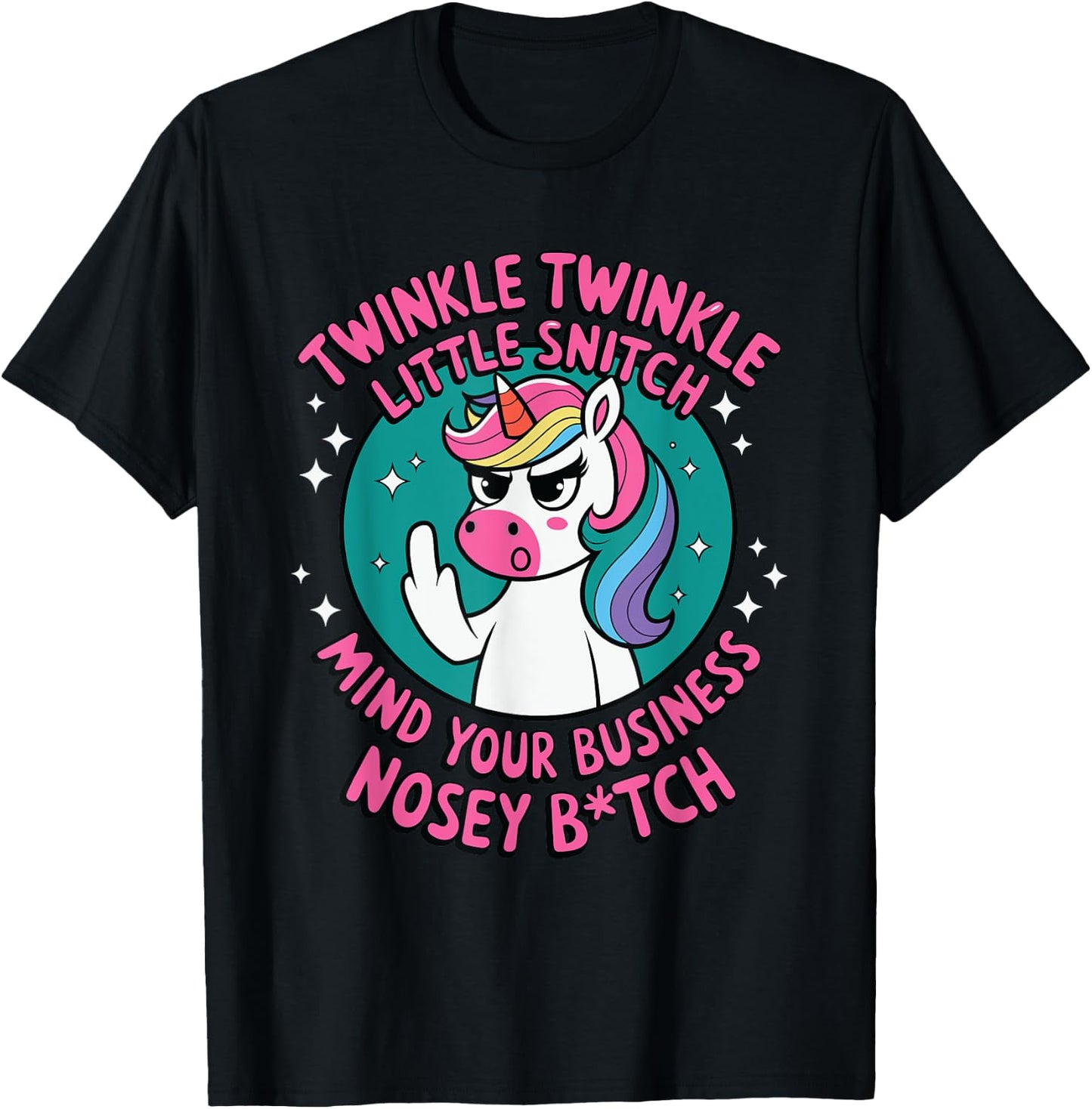 Funny Unicorn Twinkle Twinkle Little Snitch T-Shirt - T-Shirt | Black