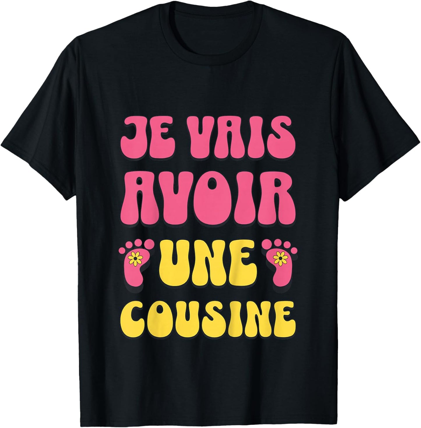 Children's Je Vais Having A Cousine Announcement Pregnancy Child T-Shirt - T-Shirt | Black