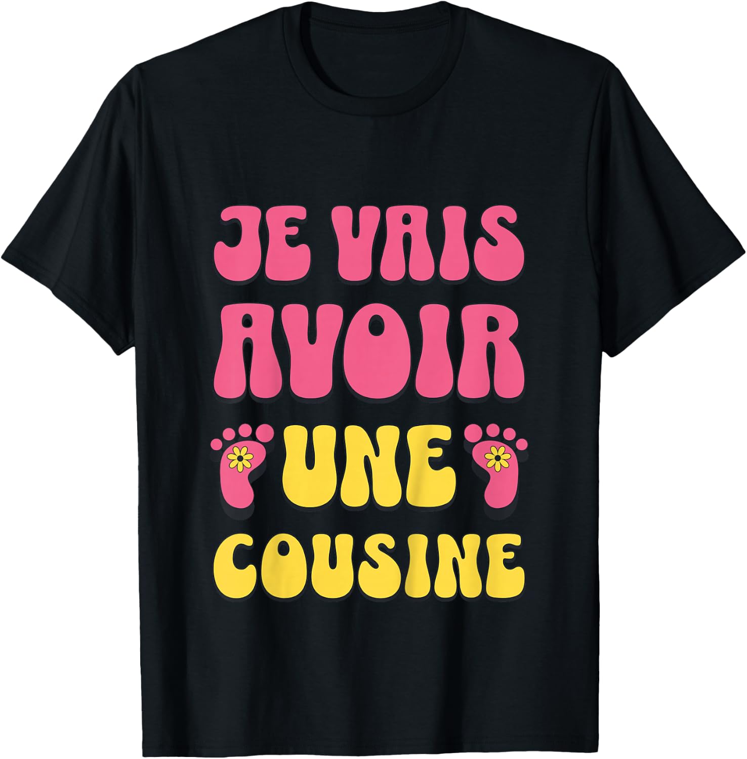 Children's Je Vais Having A Cousine Announcement Pregnancy Child T-Shirt - T-Shirt | Black