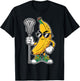 Banana Playing Lacrosse Funny Sports Design Boys Girls Kids T-Shirt - T-Shirt | Black