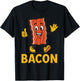 Funny Cute Bacon Mascot Breakfast Lover Morning Meal T-Shirt - T-Shirt | Black