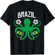 Brazil Octopus Brazilian Flag Soccer Fan Men Women Kids Boys T-Shirt - T-Shirt | Black
