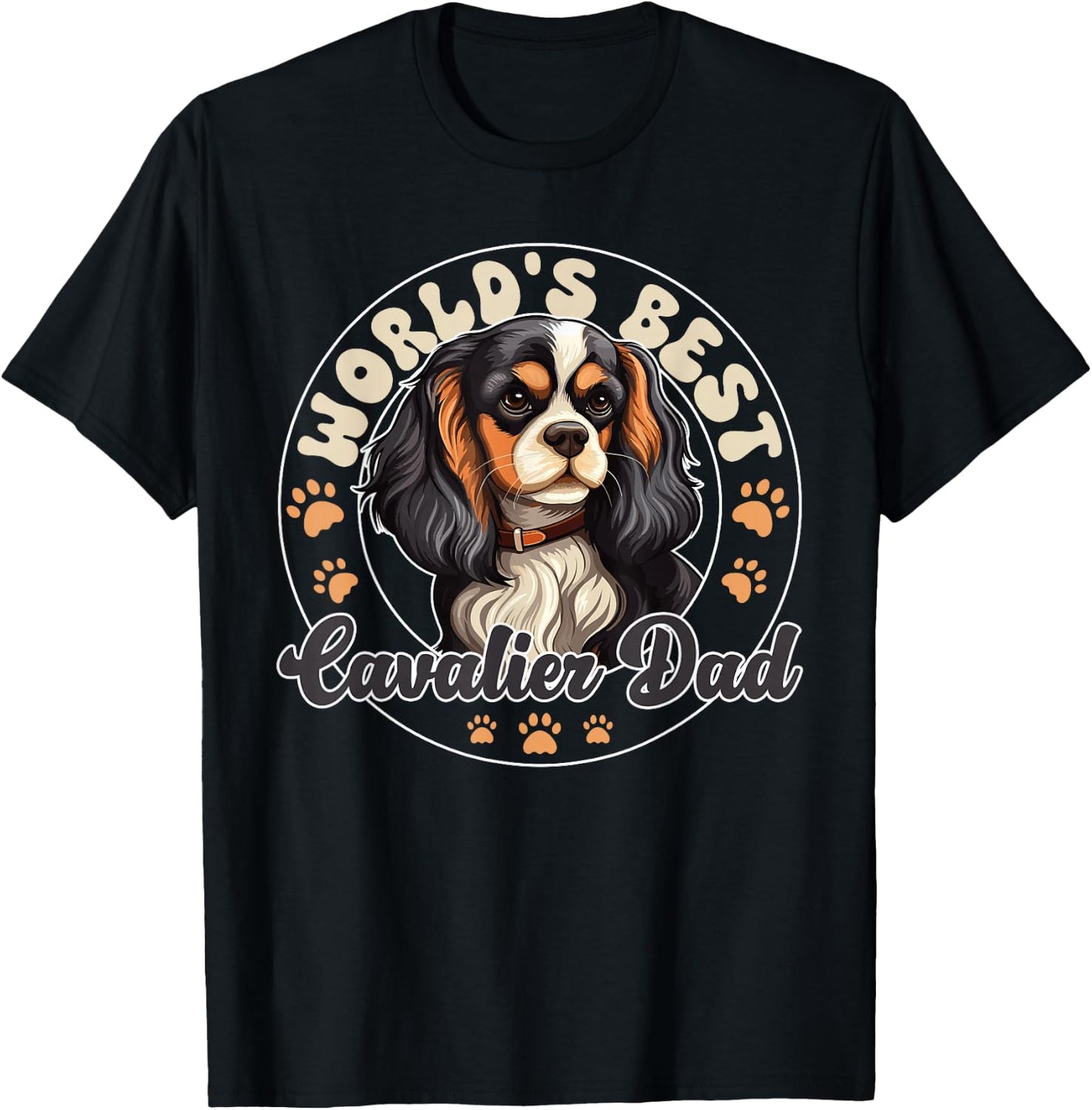 Cavalier King Charles Spaniel Dog World's best Cavalier dad T-Shirt - T-Shirt | Black