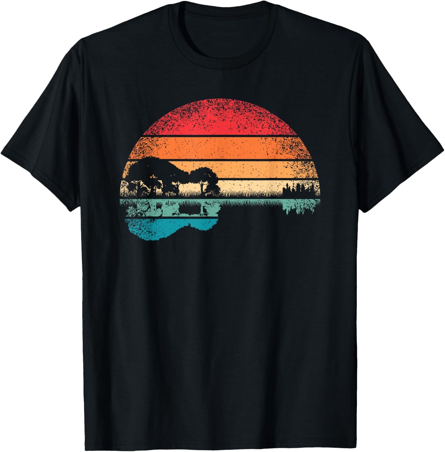 Retro Akustikgitarre Gitarrist Gitarre Gitarrenliebhaber T-Shirt - T-Shirt | Black
