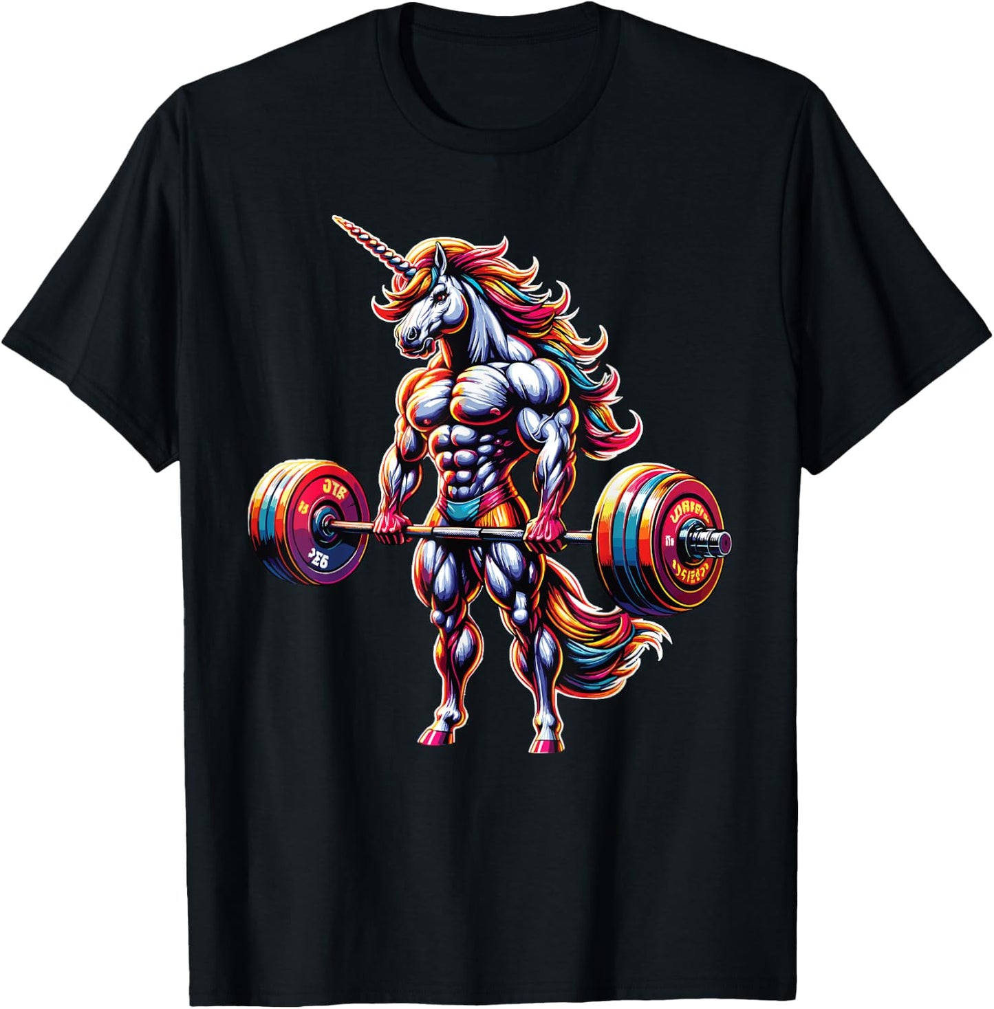 Unicorn Lifting Weights Fitness Lover Barbell Weightlifting T-Shirt - T-Shirt | Black
