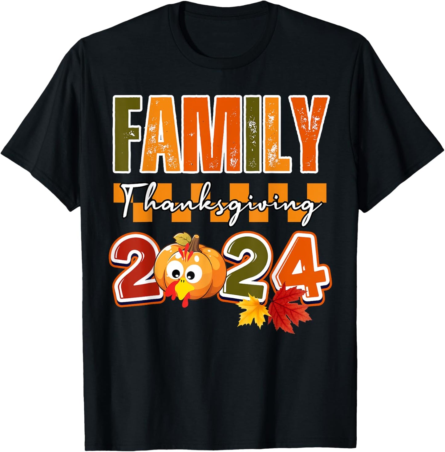 Funny Celebrate Turkey day matching family thanksgiving 2024 T-Shirt - T-Shirt | Black