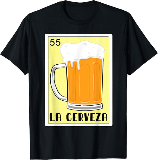 Funny Spanish-Mexican Bingo Gifts - La Cerveza T-Shirt - T-Shirt | Black
