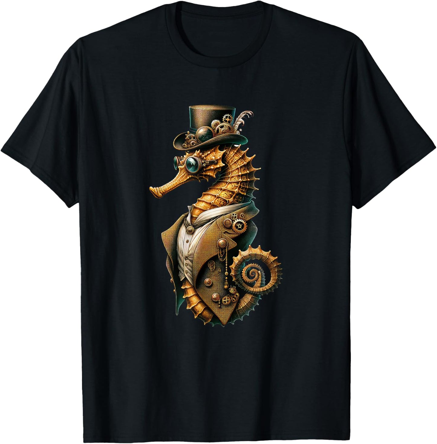Steampunk Seahorse Women Men Kids Steampunk Seahorse T-Shirt - T-Shirt | Black