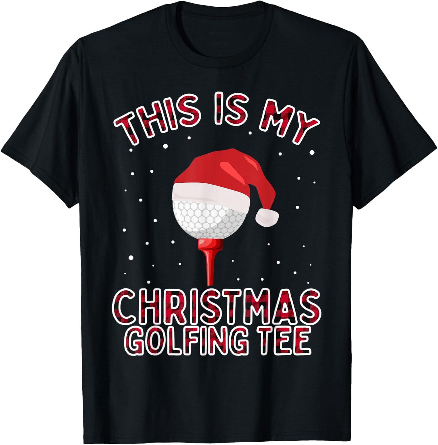 This is My Christmas Pajama Shirt Funny Golf Gift Plaid T-Shirt - T-Shirt | Black