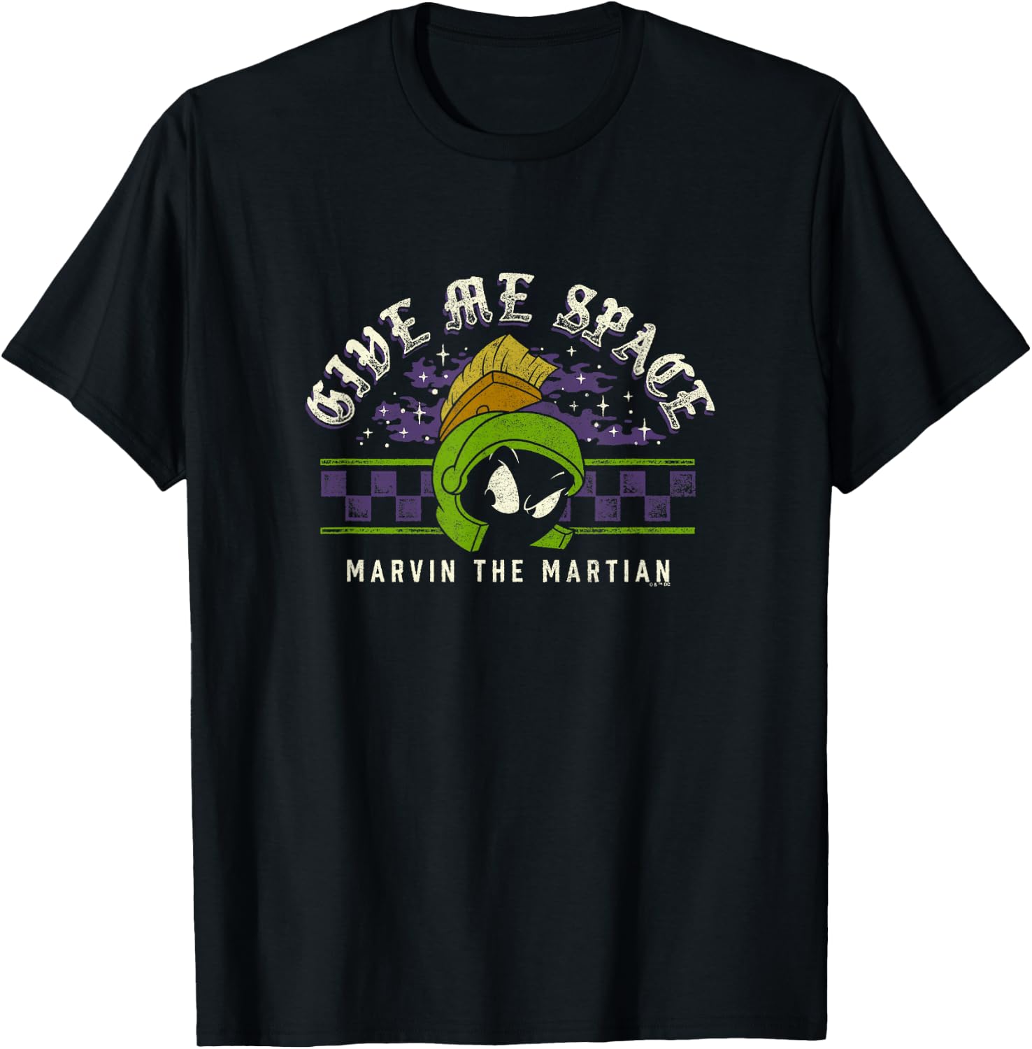 Looney Tunes Marvin The Martian Give Me Space Big Retro Logo T-Shirt - T-Shirt | Black