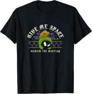 Looney Tunes Marvin The Martian Give Me Space Big Retro Logo T-Shirt - T-Shirt | Black