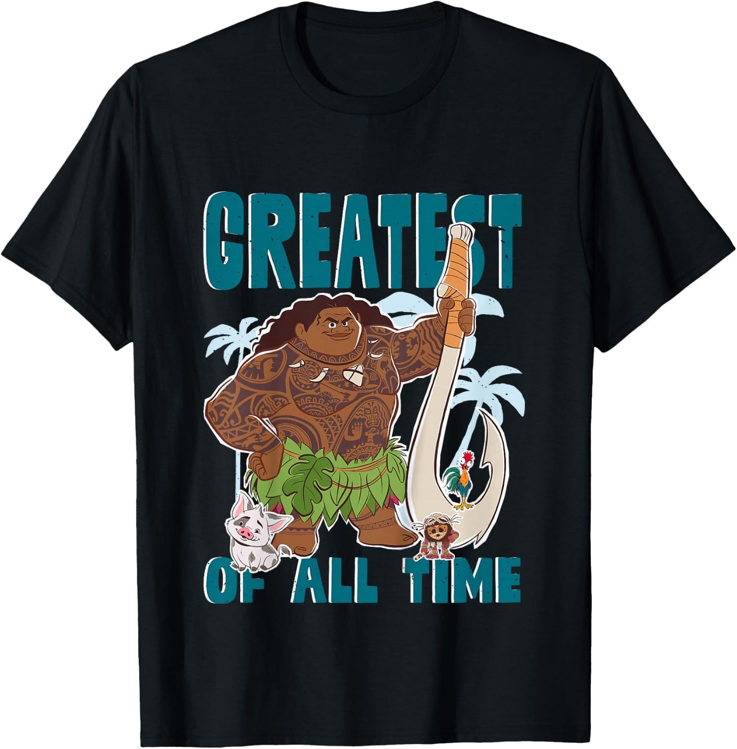 Kids Moana 2 Maui Greatest , Blue, 2 T-Shirt - T-Shirt | Black