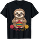 Sloth Knitting Funny T-Shirt - T-Shirt | Black
