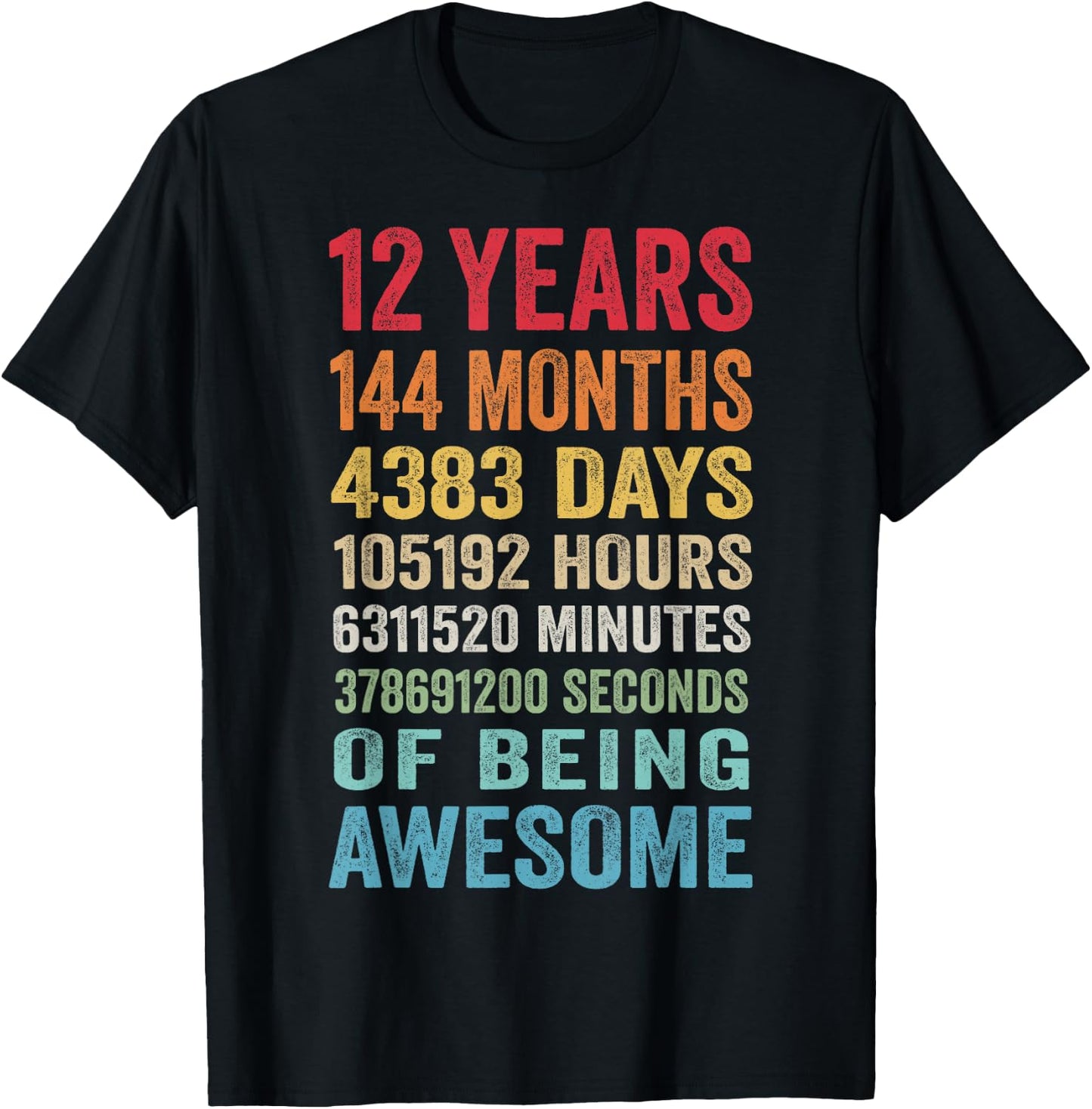Birthday 12 Gifts Shirt 12 Years Boys T-Shirt - T-Shirt | Black
