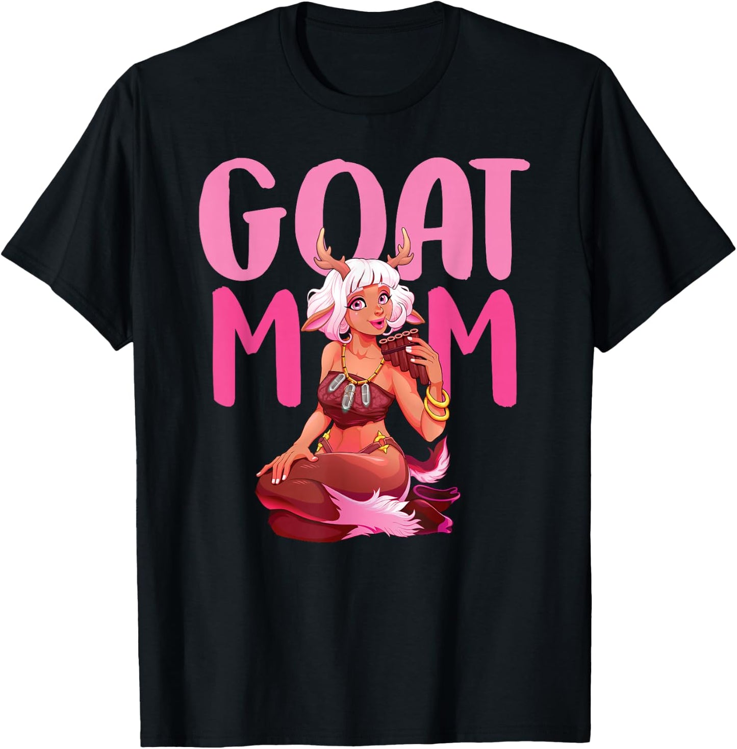 Goat Mom Mama Lady T-Shirt - T-Shirt | Black