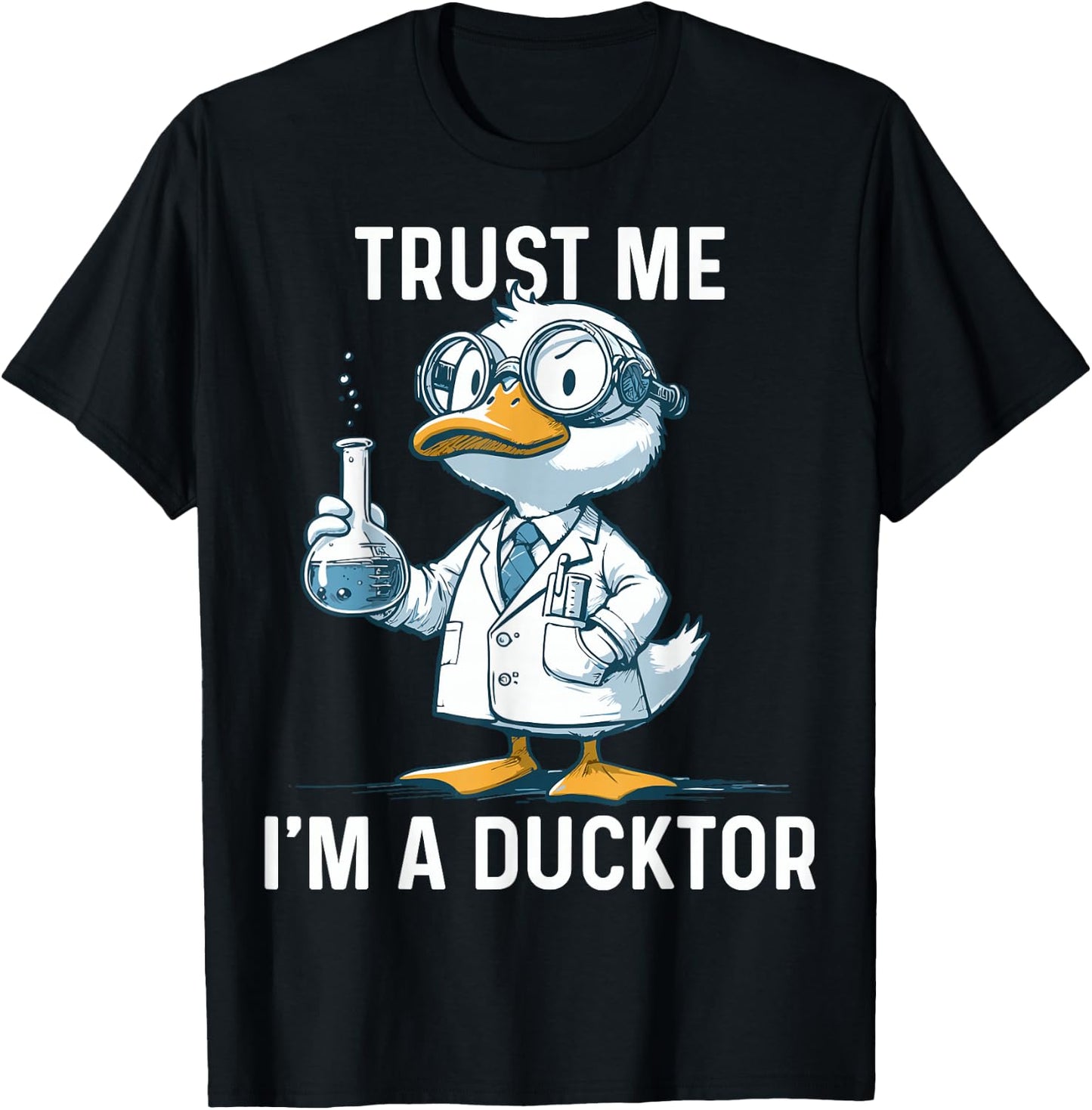 Trust Me I'm A Ductor Whimsical Duck Doctor Fun T-Shirt - T-Shirt | Black