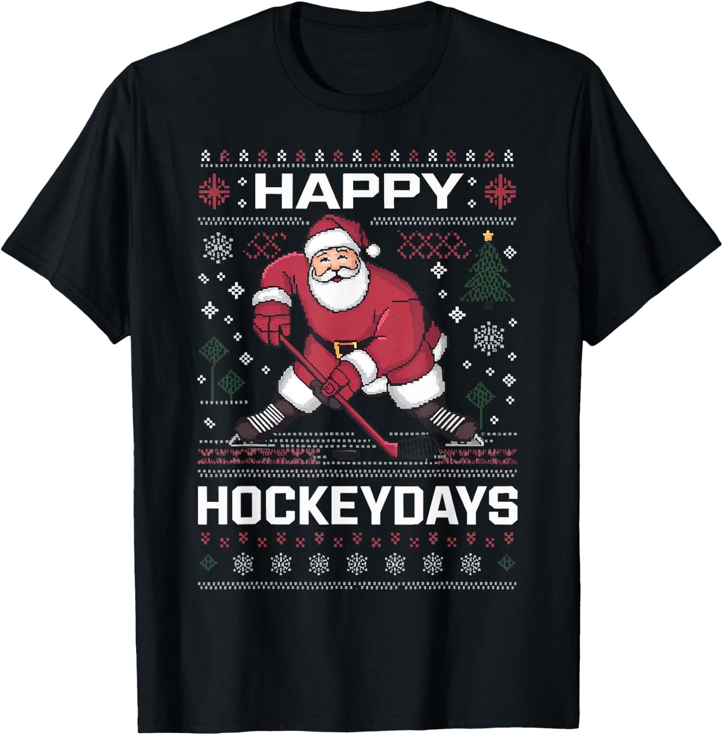Happy Hockey Days Hockey Player T-Shirt - T-Shirt | Black