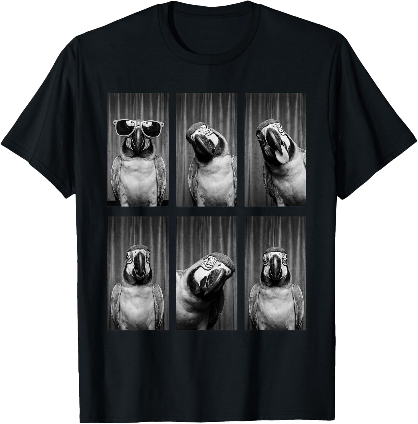 Parrot Photobooth Bird Funny Animal Portrait T-Shirt - T-Shirt | Black