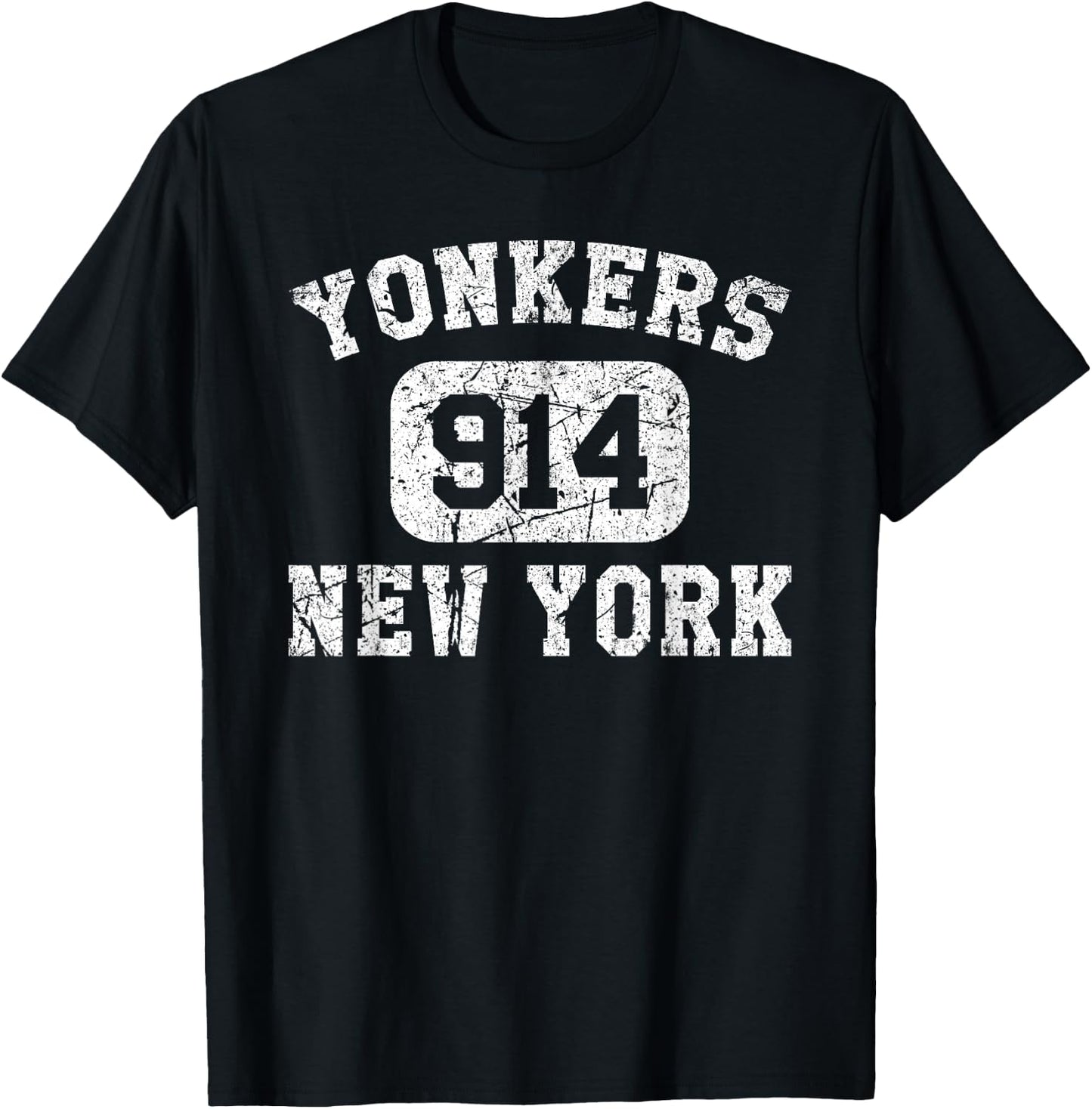 Yonkers New York Area Code Vintage Retro T-Shirt - T-Shirt | Black