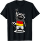 Deutsche Flagge Waschbär Deutschland T-Shirt - T-Shirt | Black