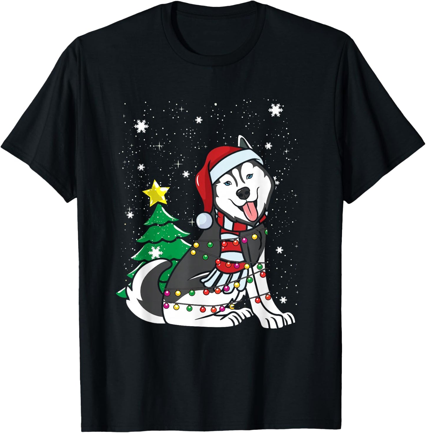 Funny Siberian Husky Christmas Dog Lover Women T-Shirt - T-Shirt | Black