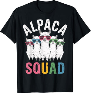 Alpaca Squad Llama T-Shirt - T-Shirt | Black