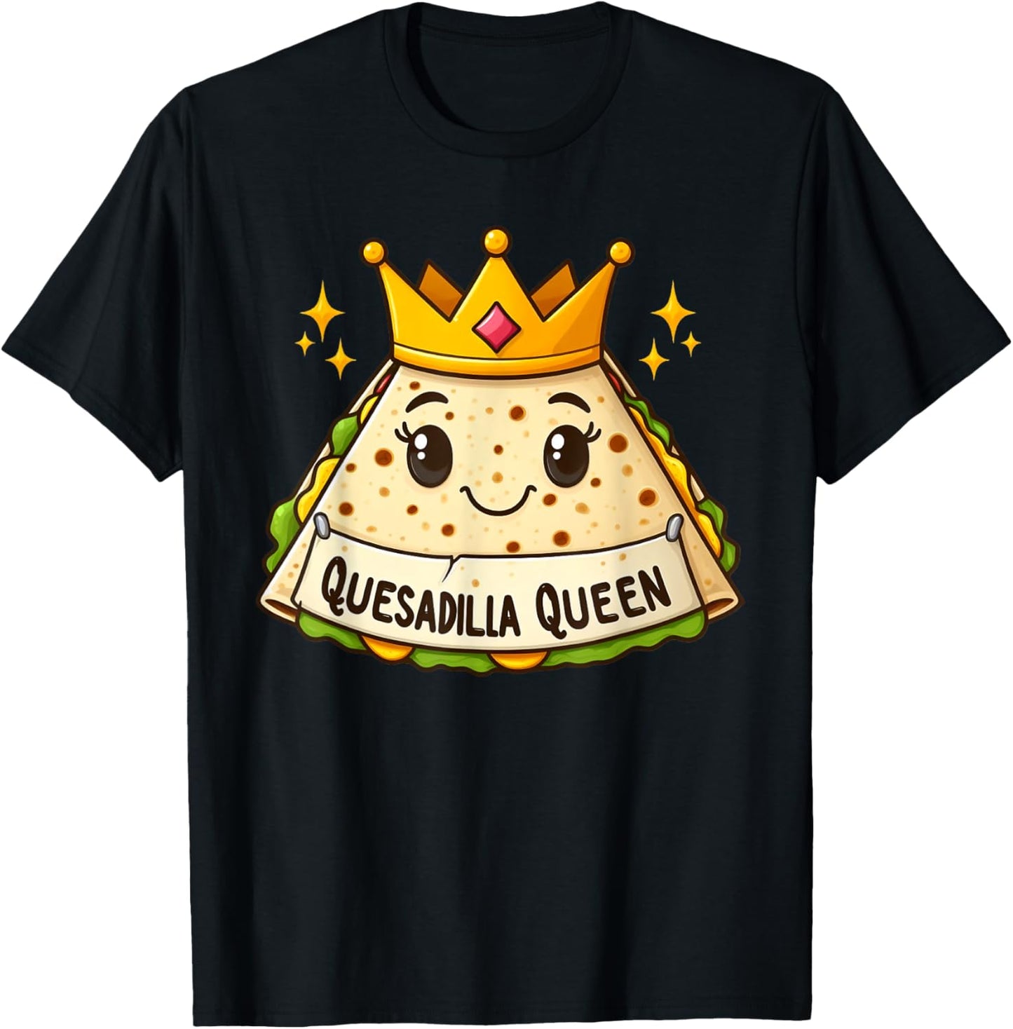 Quesadilla Queen Cinco De Mayo Kids Girls Women T-Shirt - T-Shirt | Black