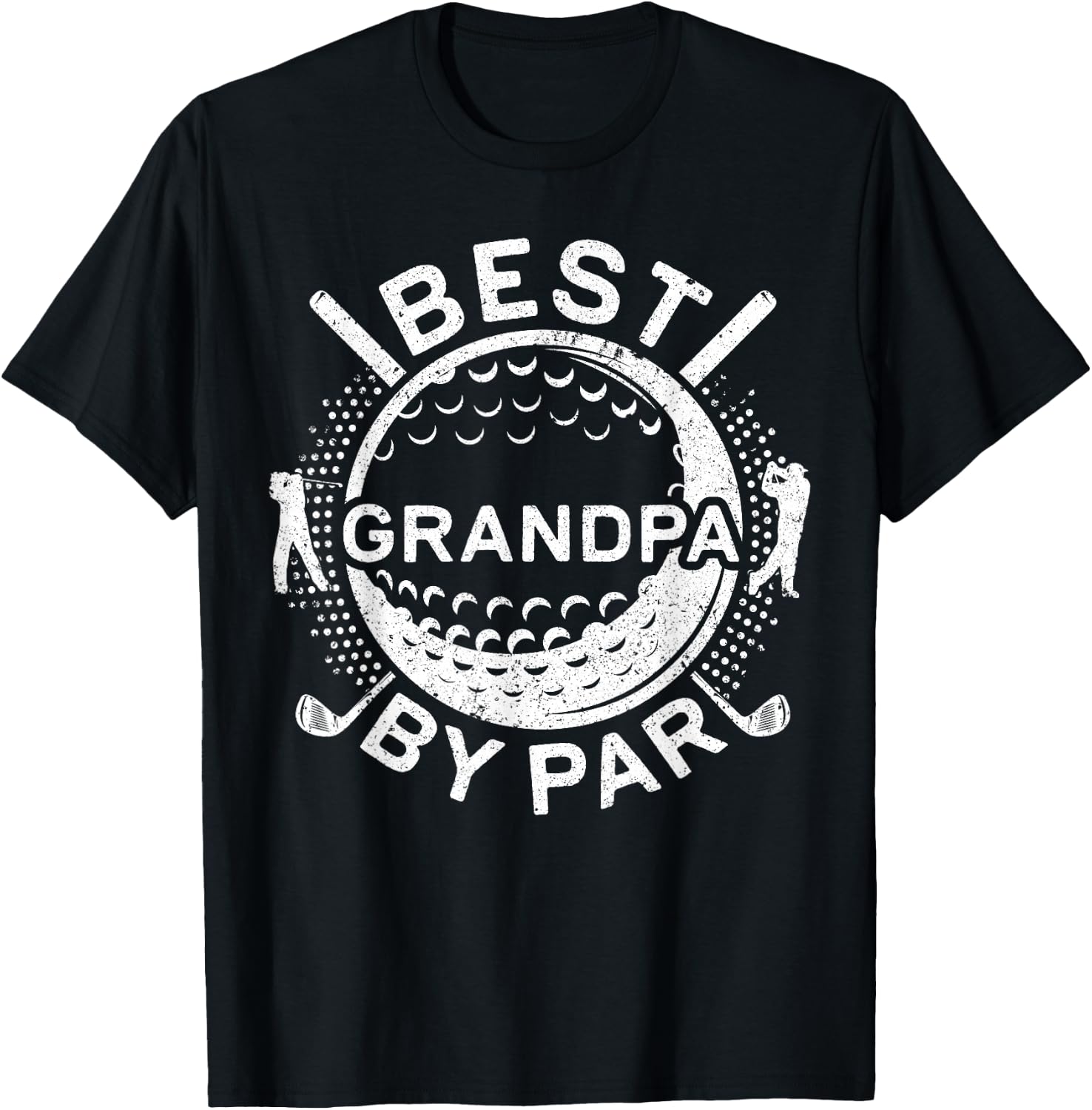 Best Grandpa By Par Shirt Men Papa Golf Lover Fathers Day T-Shirt - T-Shirt | Black