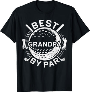 Best Grandpa By Par Shirt Men Papa Golf Lover Fathers Day T-Shirt - T-Shirt | Black