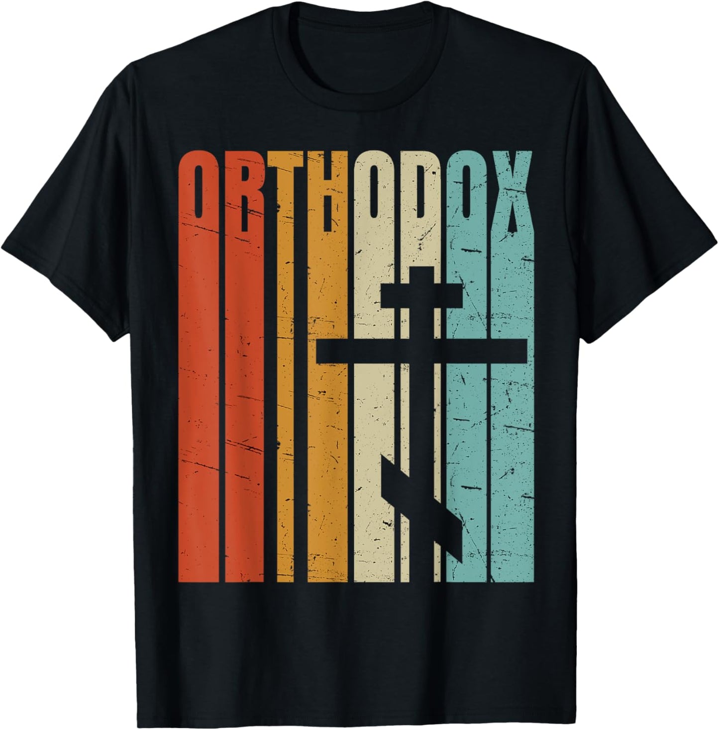 Vintage Retro Christian Orthodox T-Shirt - T-Shirt | Black