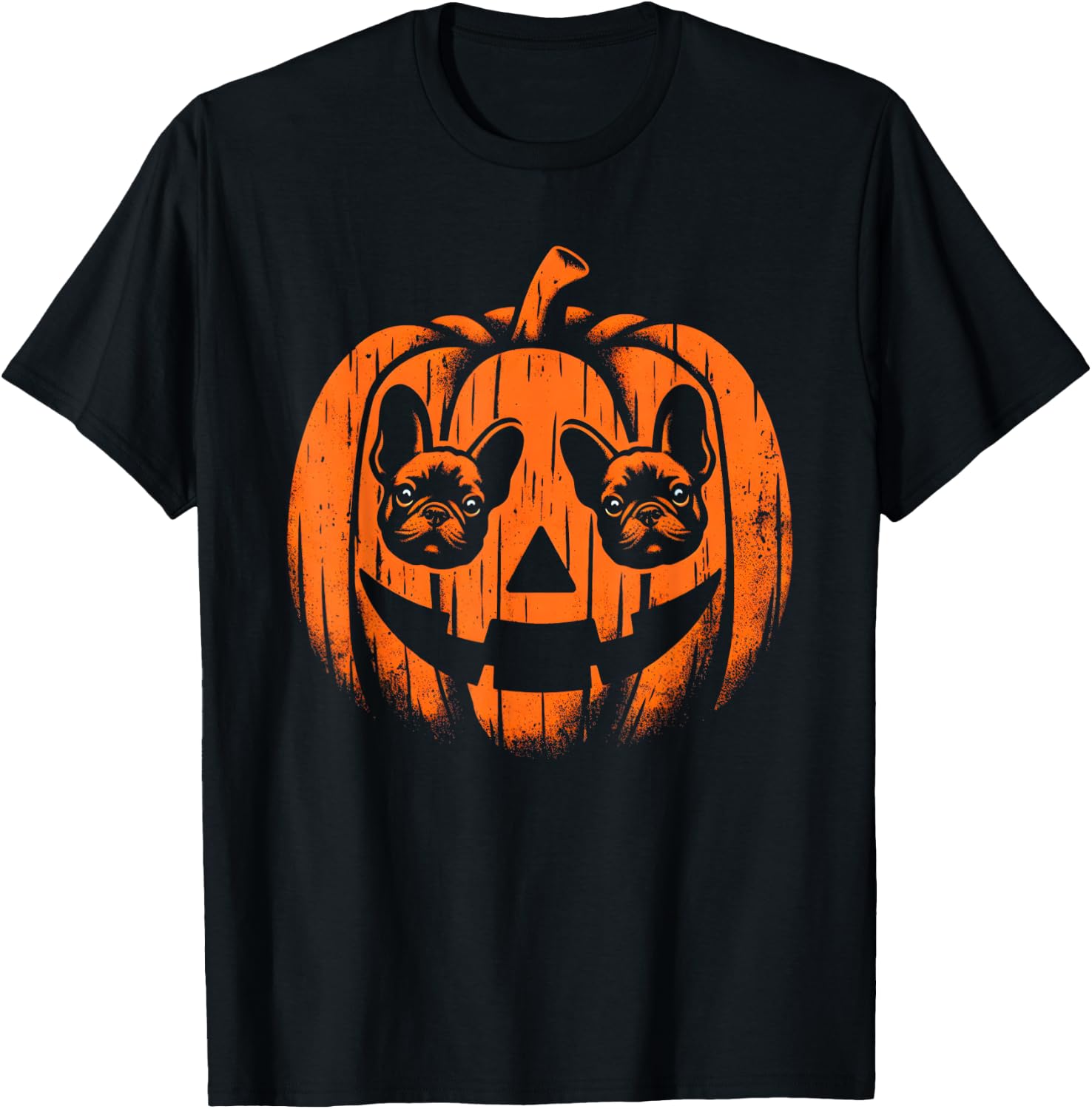 Dog Halloween French Bulldog Jack O Lantern Pumpkin Women Kids T-Shirt - T-Shirt | Black