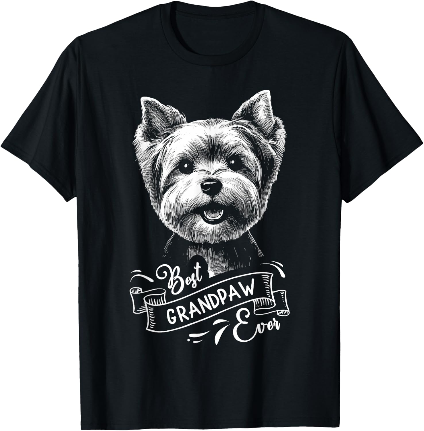 Best Grandpaw Ever Yorkshire Terrier Yorkie Dog Grandpa T-Shirt - T-Shirt | Black