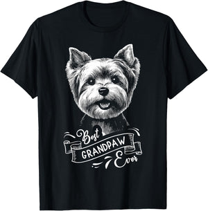 Best Grandpaw Ever Yorkshire Terrier Yorkie Dog Grandpa T-Shirt - T-Shirt | Black