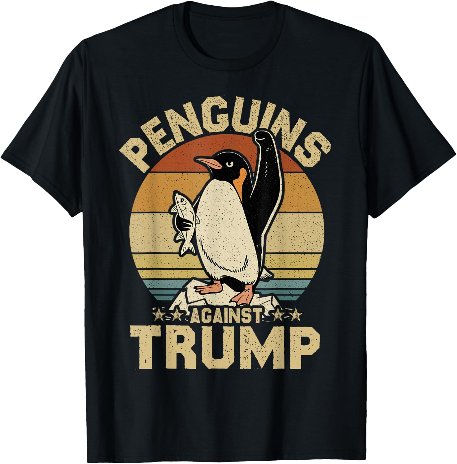 Penguin Flippers Up Resist Funny Penguins Against Trump T-Shirt - T-Shirt | Black