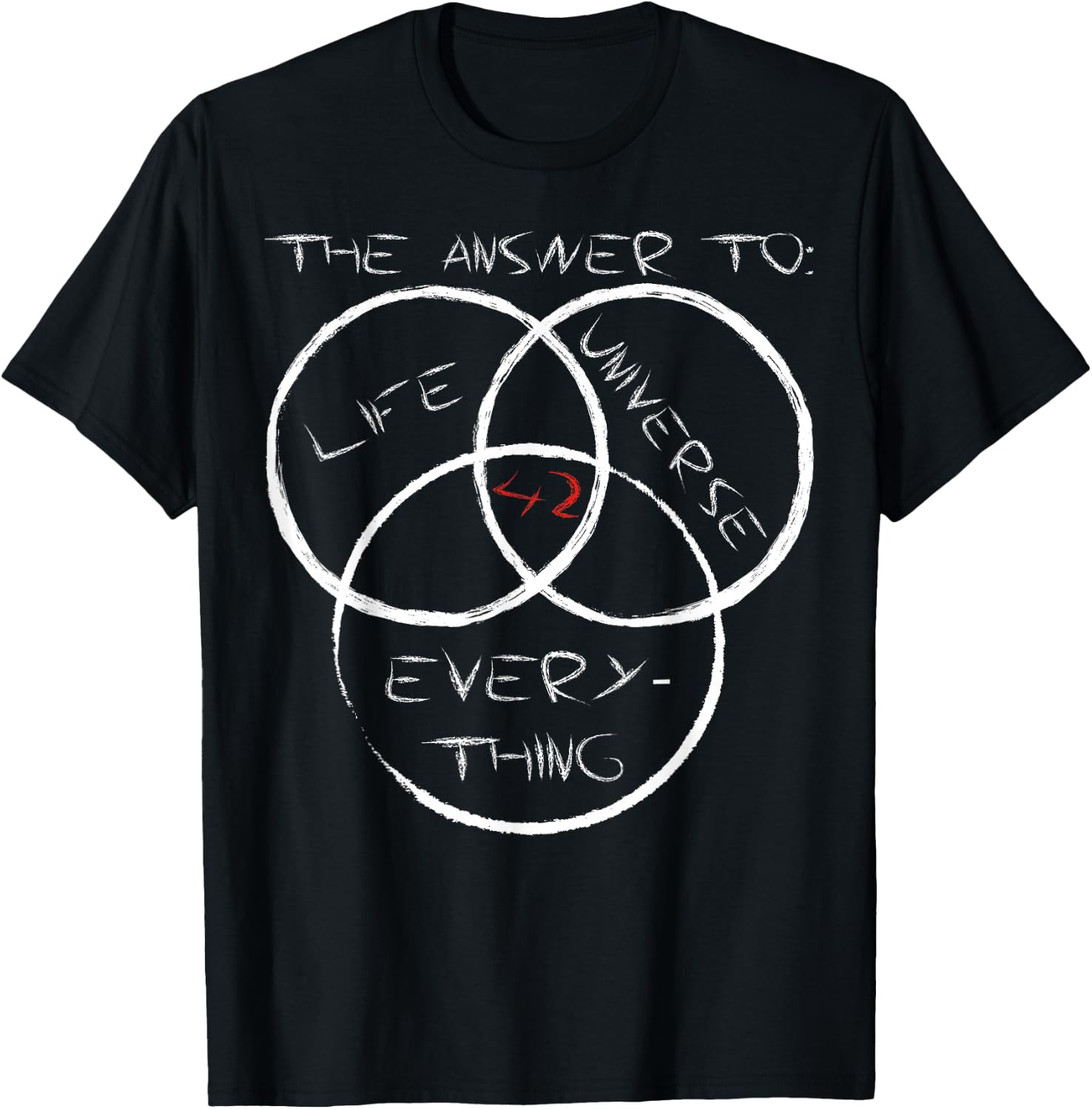 The Answer to Life, the Universe and Everything is Simple: 42 , black T-Shirt - T-Shirt | Black