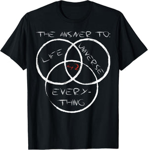 The Answer to Life, the Universe and Everything is Simple: 42 , black T-Shirt - T-Shirt | Black