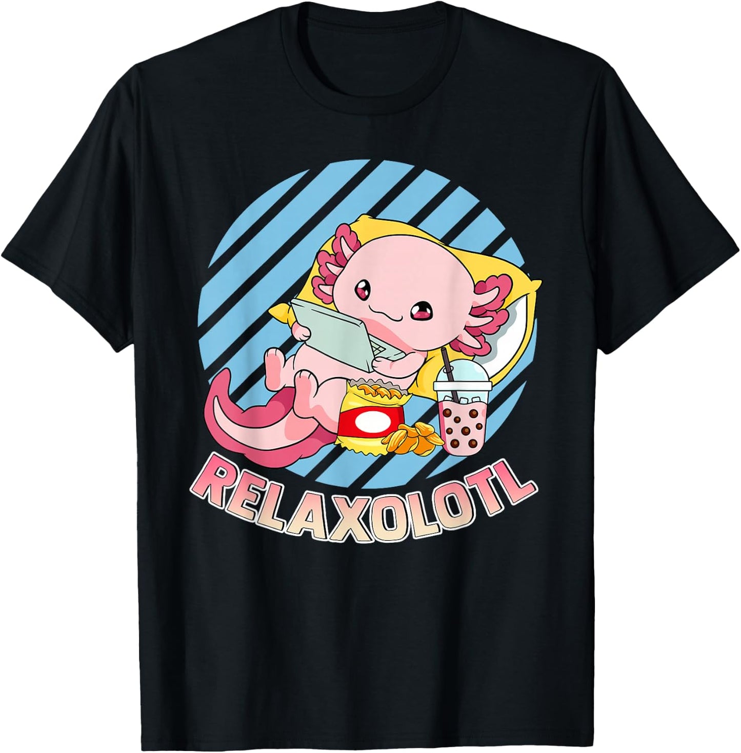 Axolotl Shirt Axolotl Shirts For Girls Cute Relaxolotl T-Shirt - T-Shirt | Black