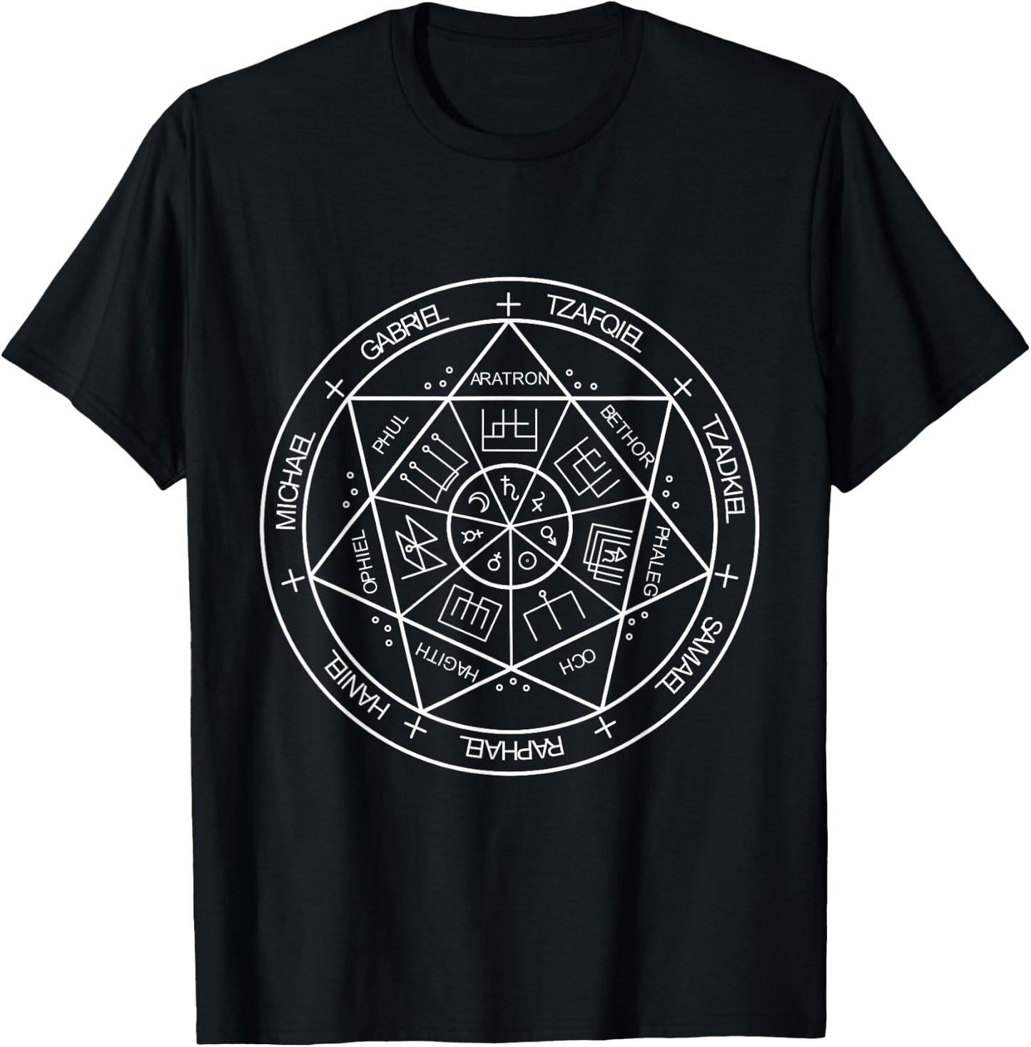 Protection Spiritual Seal Of 7 Archangels T-Shirt - T-Shirt | Black