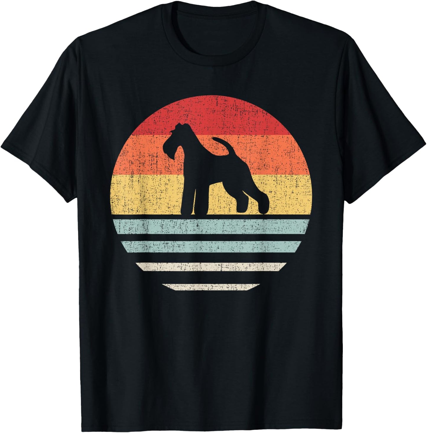 Retro Wire Hair Fox Terrier Dog Mom Dad Cute Dog Lover Owner T-Shirt - T-Shirt | Black
