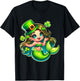 St. Patricks Day Mermaid Leprechaun Men Women Kids T-Shirt - T-Shirt | Black