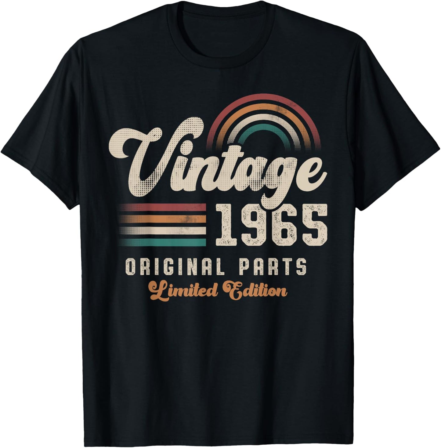Vintage 1965 Birthday Birth Year 60 Retro T-Shirt - T-Shirt | Black