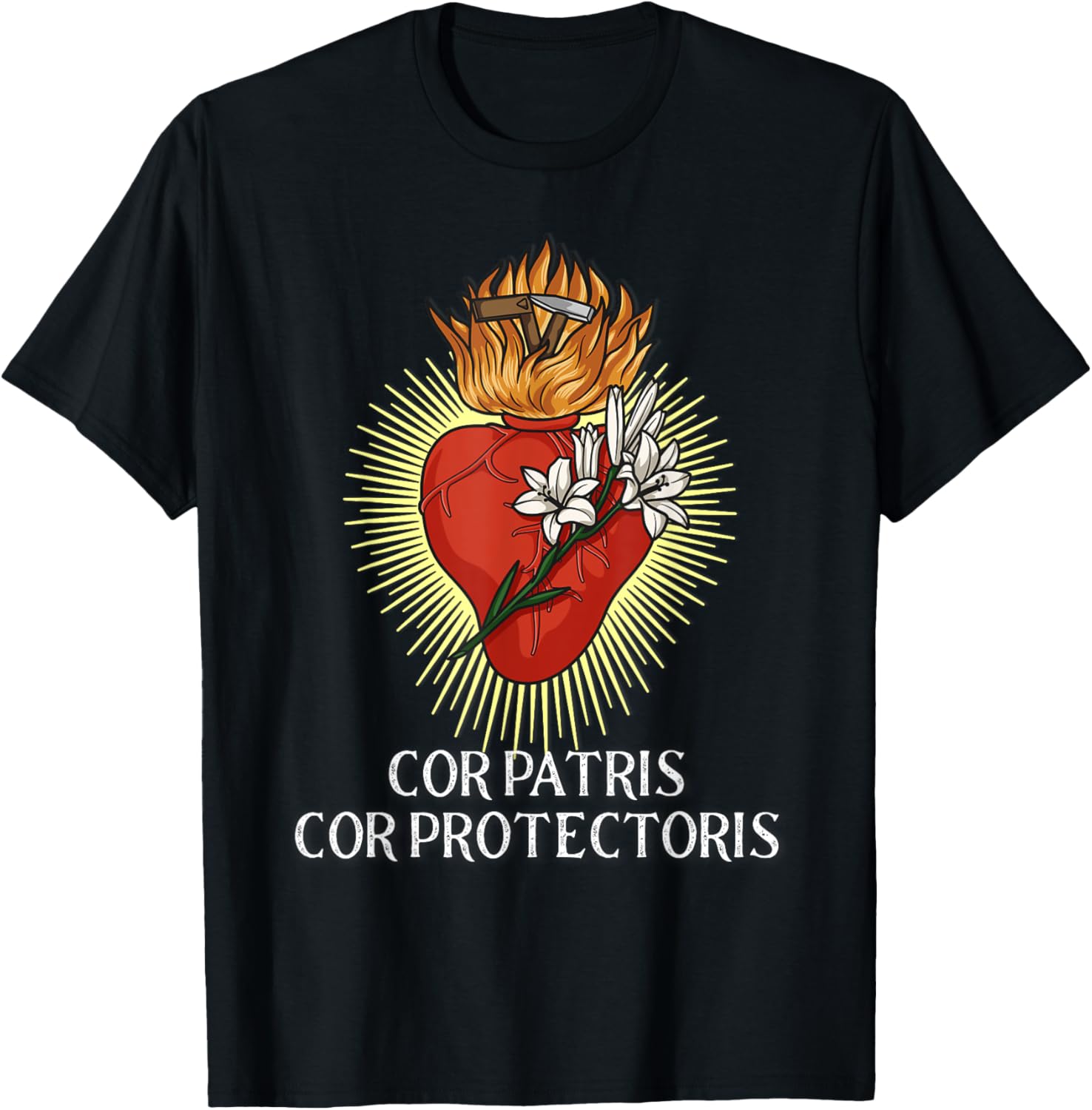 The Most Chaste Heart of Saint Joseph Traditional Catholic T-Shirt - T-Shirt | Black