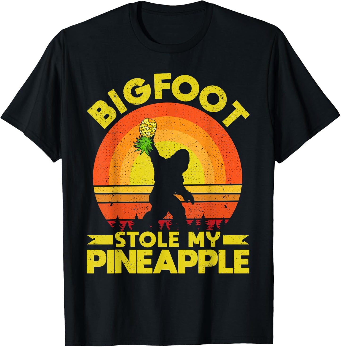 Bigfoot Stole My Pineapple Upside Down Pineapple Swinger T-Shirt - T-Shirt | Black