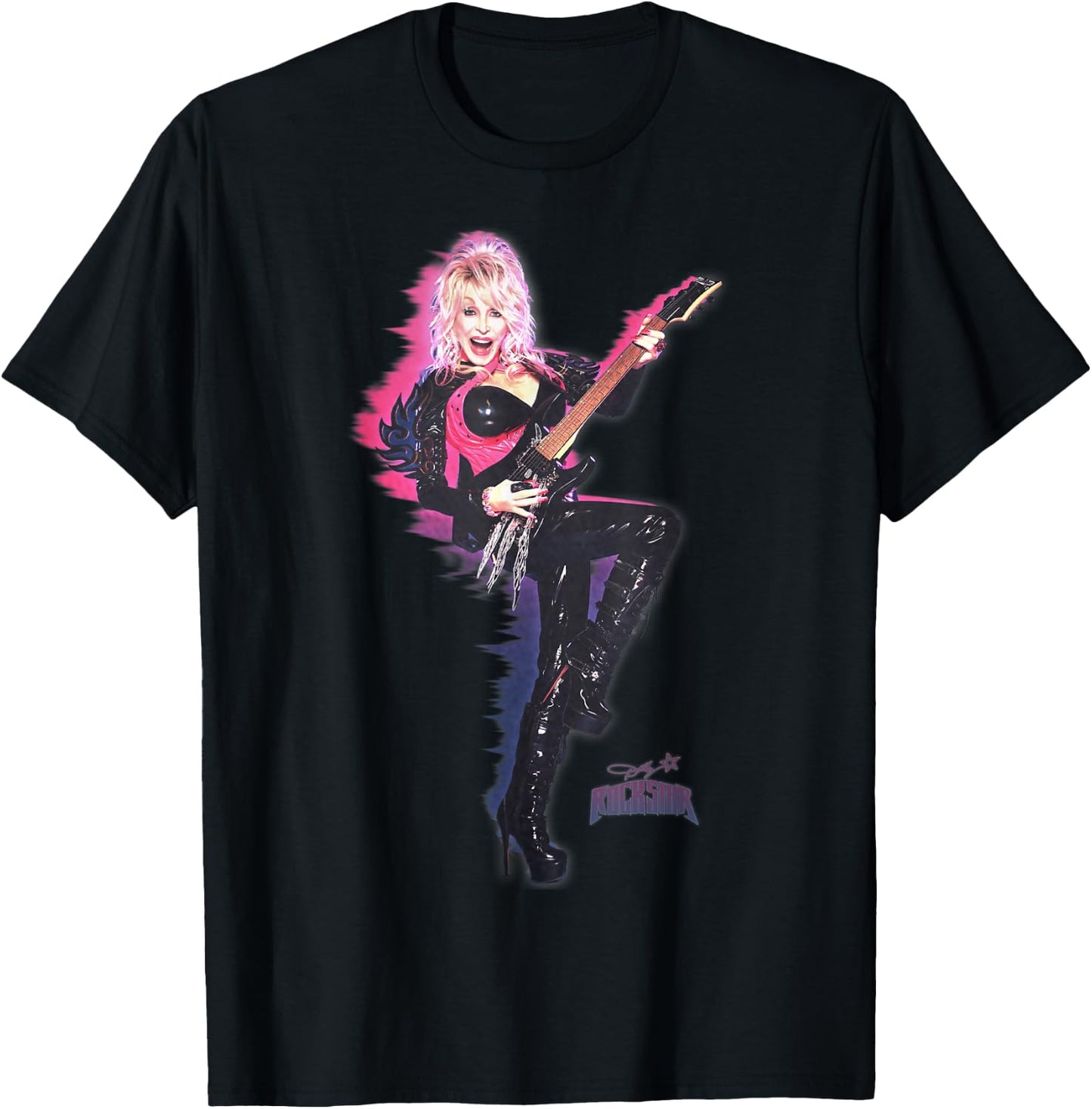 Dolly Parton Rockstar on Fire T-Shirt - T-Shirt | Black