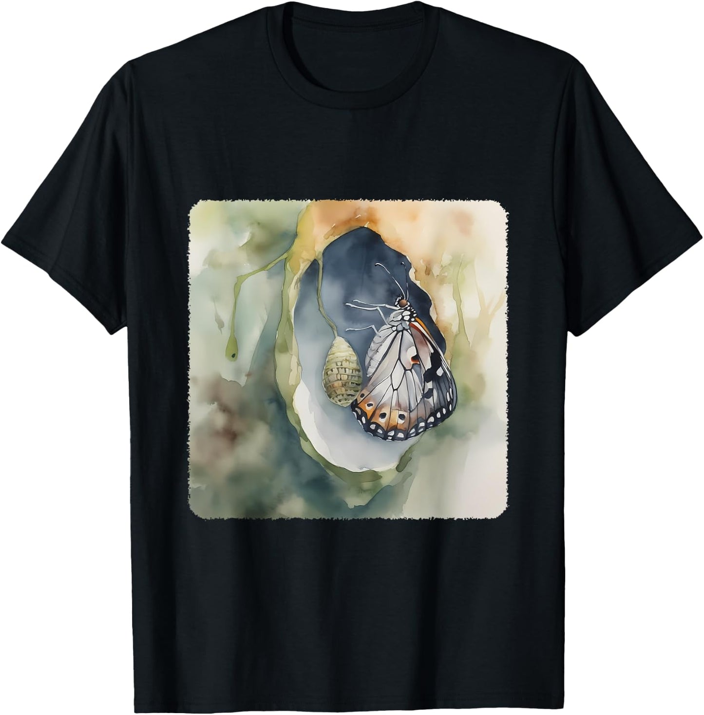 A Butterfly Emerging From A Cocoon. Butterfly Life Cycle T-Shirt - T-Shirt | Black