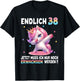 38th Birthday Woman 38 Years Party Outfit Funny Unicorn , black T-Shirt - T-Shirt | Black