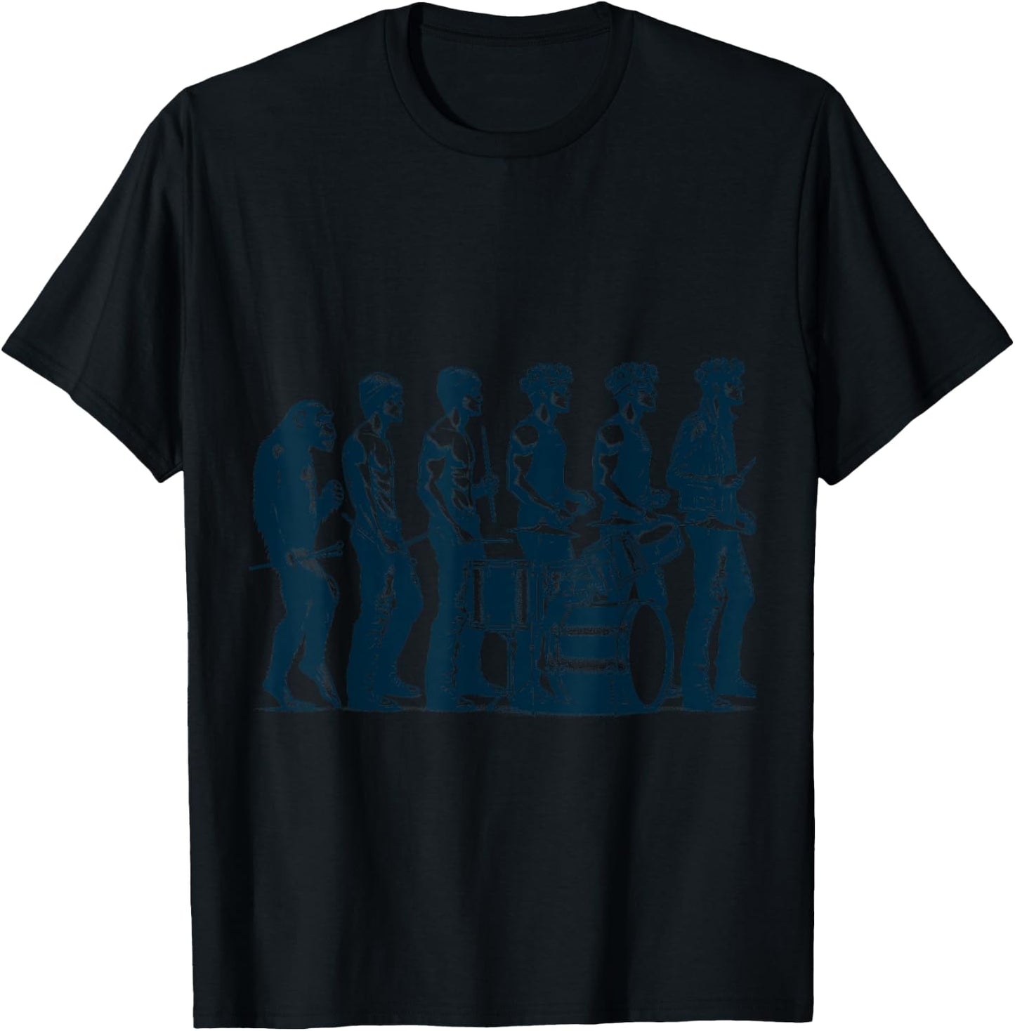 Funny Drummer Gifts Drumming Drums Evolution Of Drummer T-Shirt - T-Shirt | Black