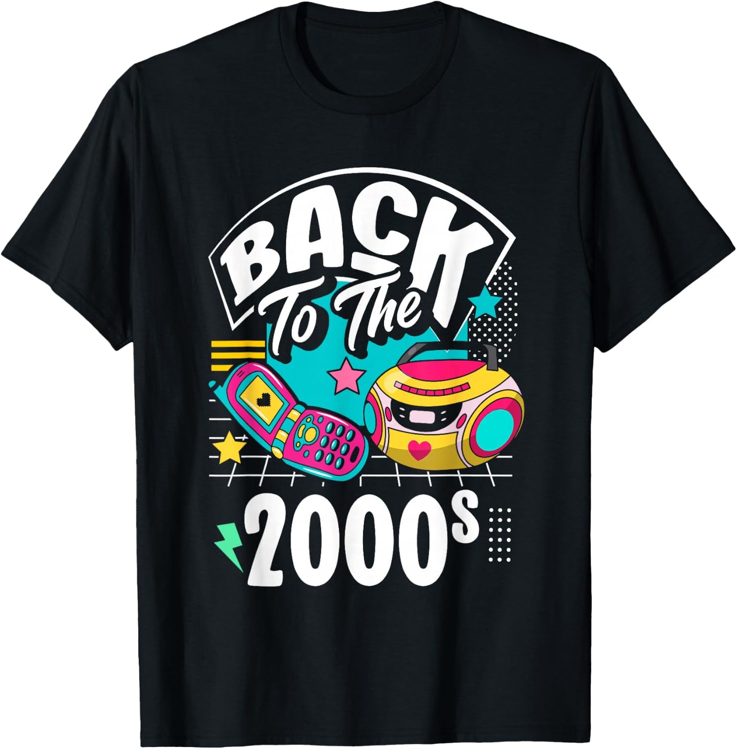 Back to the 2000s vintage two thousand retro 00s , Black, S T-Shirt - T-Shirt | Black