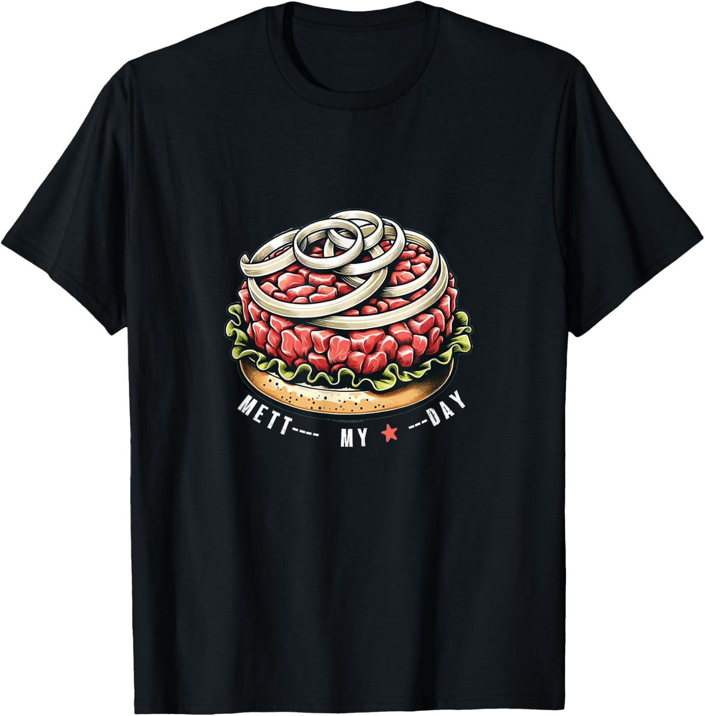 Gourmet Delight - Mett My Day Artwork Comic Mettbrötchen Hackepeter Thüringer Mett Schwarz Small T-Shirt - T-Shirt | Black